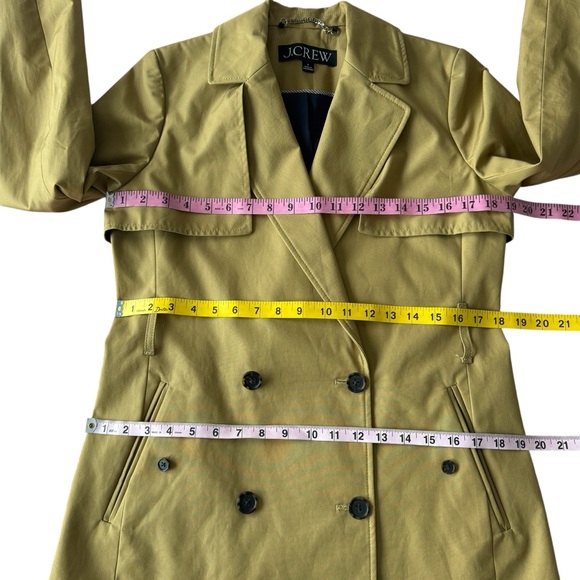 J.Crew Cropped Icon Trench 100% Cotton Lined Coat Size 0 Tan - Picture 4 of 11